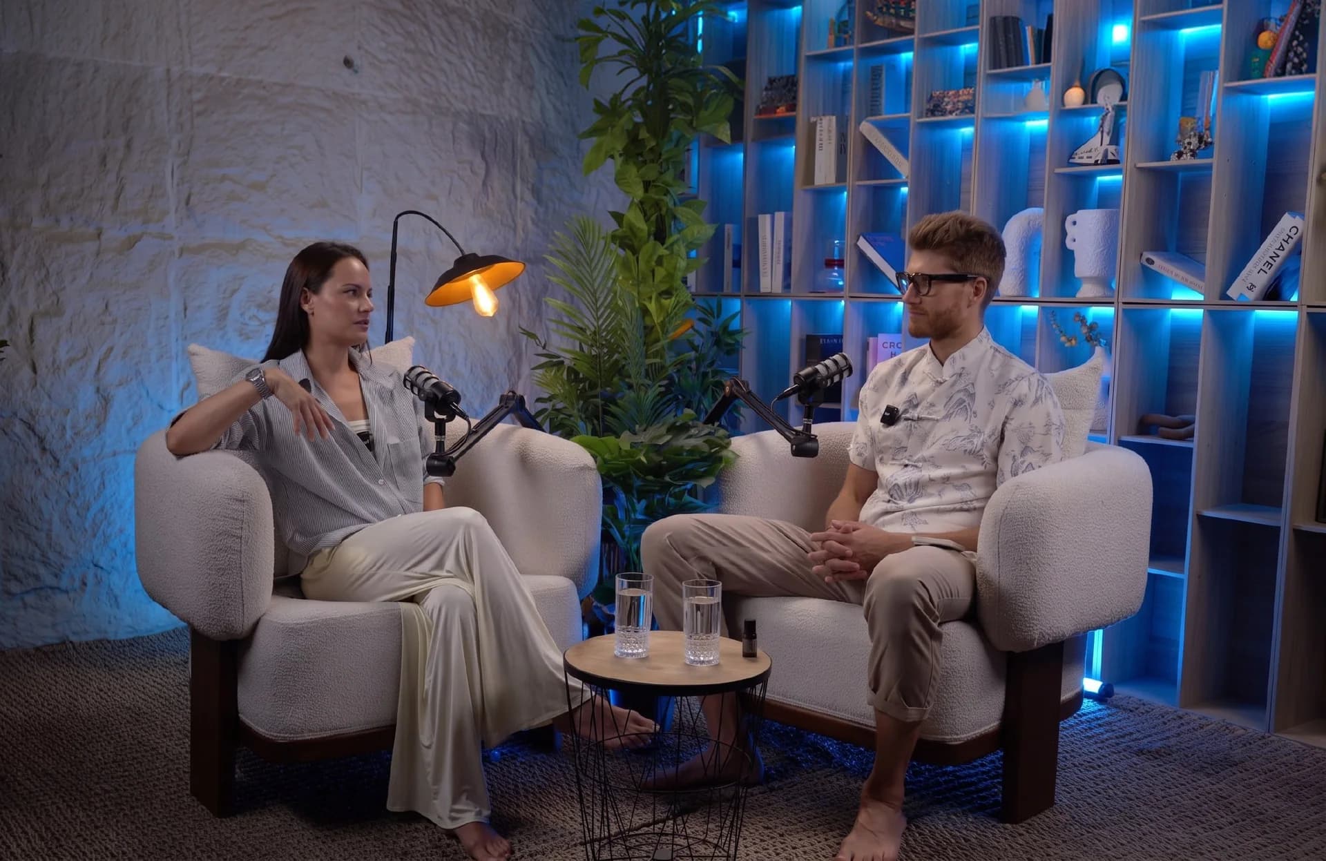 Guests recording a podcast at Villo Studio